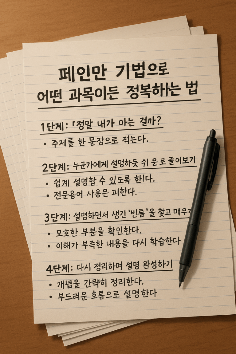 페인만 기법으로 공부 끝장내기: 누구에게도 쉽게 설명할 수 있다면 당신은 이미 마스터!